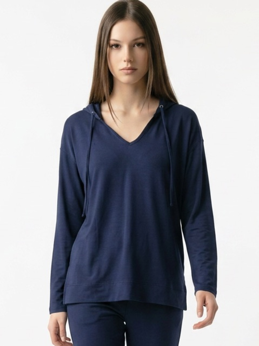 LuLaRoe Navy V-Neck Hoodie Top